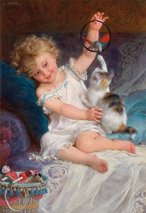 Playtime [1886] by Émile Munier [1840–1895]
